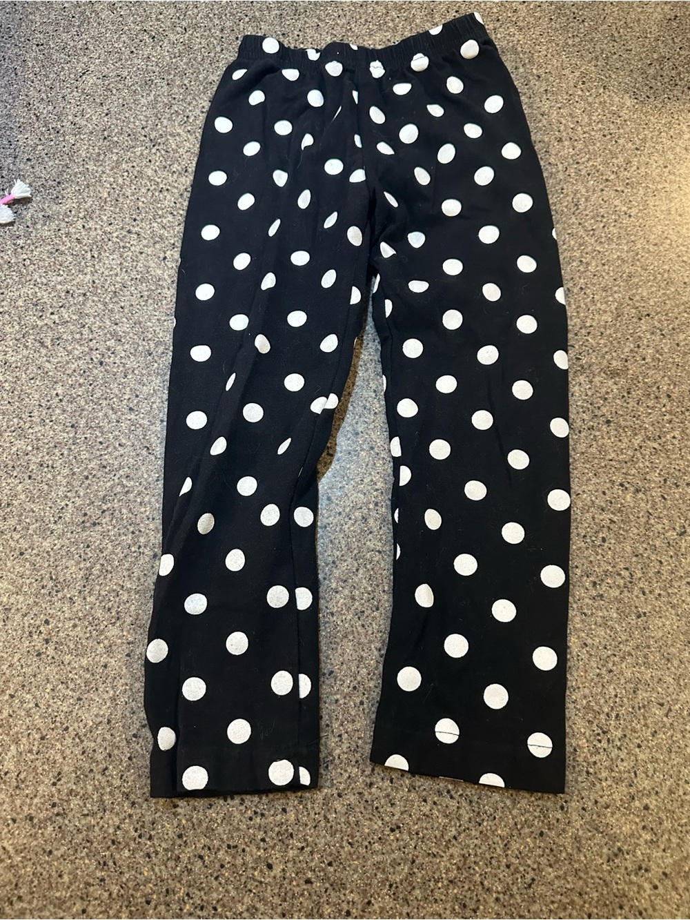 Black Polka Dot Elastic Waist Pants